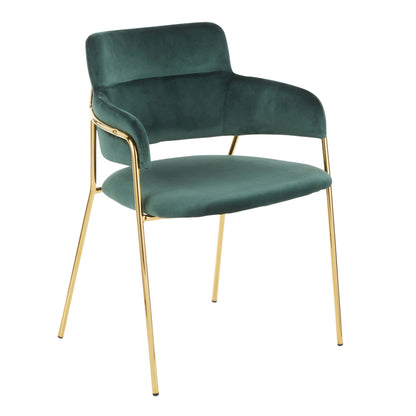 Napoli - Contemporary Chair (Set of 2) - Gold / Emerald Green