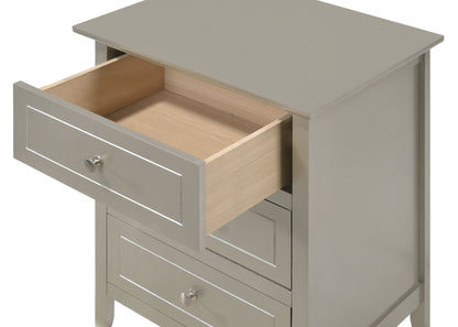 Transitional Nightstand For Bedrooms - Silver Champagne