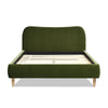 Roman - Queen Curved Headboard Upholstered Platform Bed - Olive Green