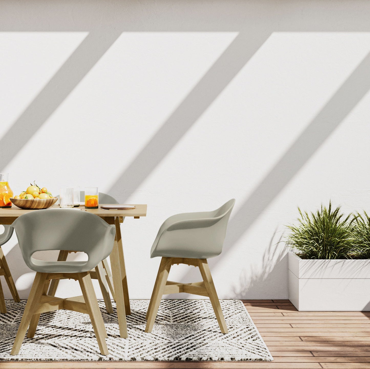 Kona - Outdoor Dining Chair In Plastic (Set of 2) - Taupe