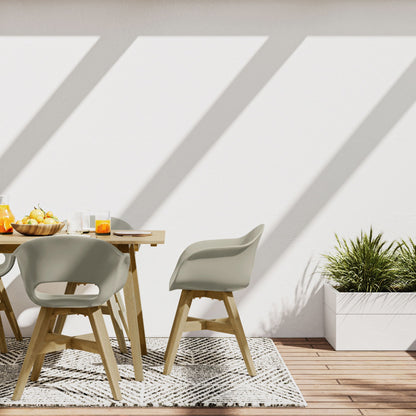 Kona - Outdoor Dining Chair In Plastic (Set of 2) - Taupe