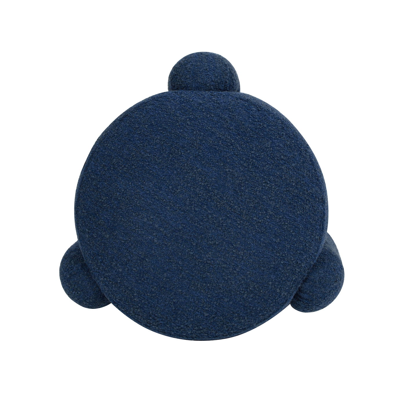 Hugo - Round Fully Upholstered Ottoman - Cerulean Blue