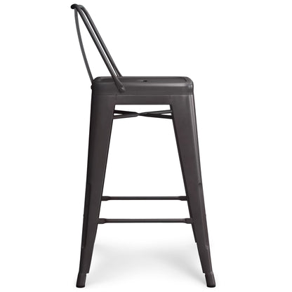 Rayne - Metal Counter Height Stool (Set of 2) - Gunmetal Gray