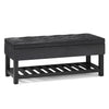 Cosmopolitan - Storage Ottoman Bench With Open Bottom - Distressed Black