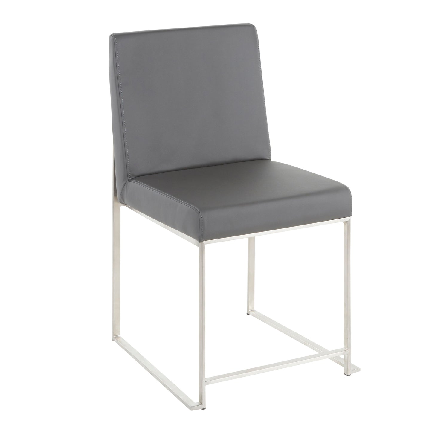 Fuji - High Back Contemporary Dining Set, Glass 5 Piece - Gray