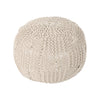 Bordeaux - Knitted Cotton Round Pouf Ottoman Floor Cushion - Beige