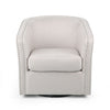 Riverbed - Upholstered Swivel Chair With Nailhead Trim And Sloped Arms - Wheat