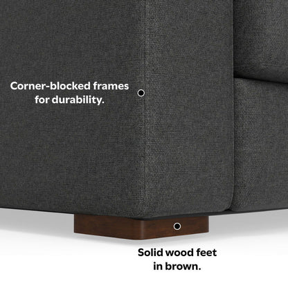Charlie - Deep Seater Right Sectional Sofa - Gray