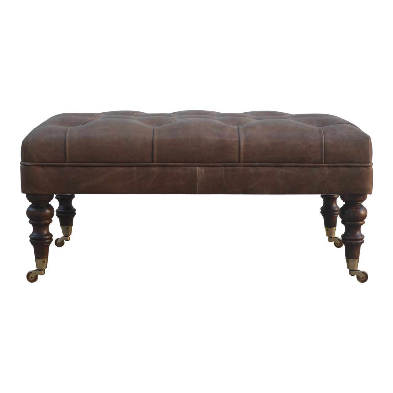 Buffalo - Leather Ottoman - Brown