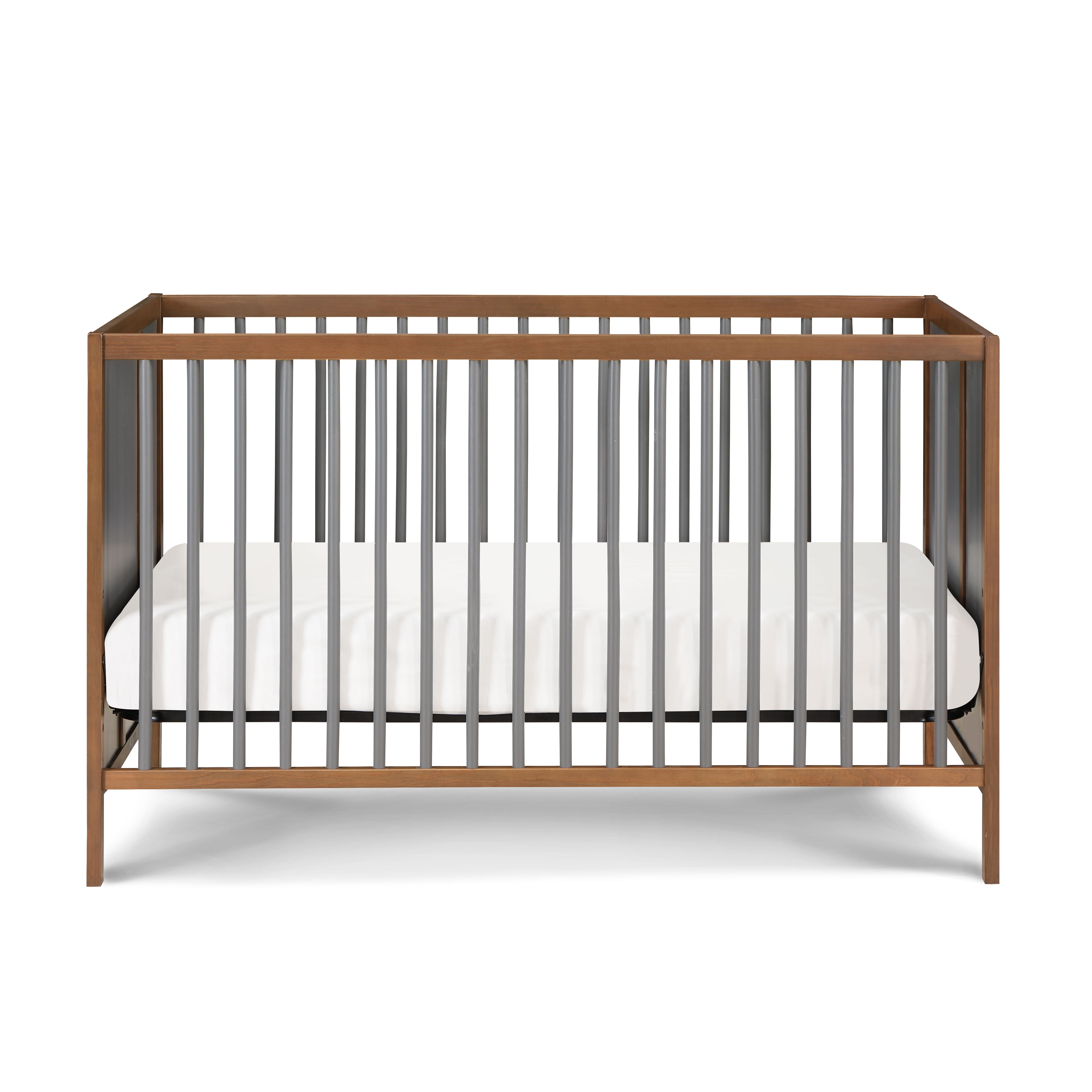 Pixie Finn - 3 In 1 Crib - Walnut, Charcoal