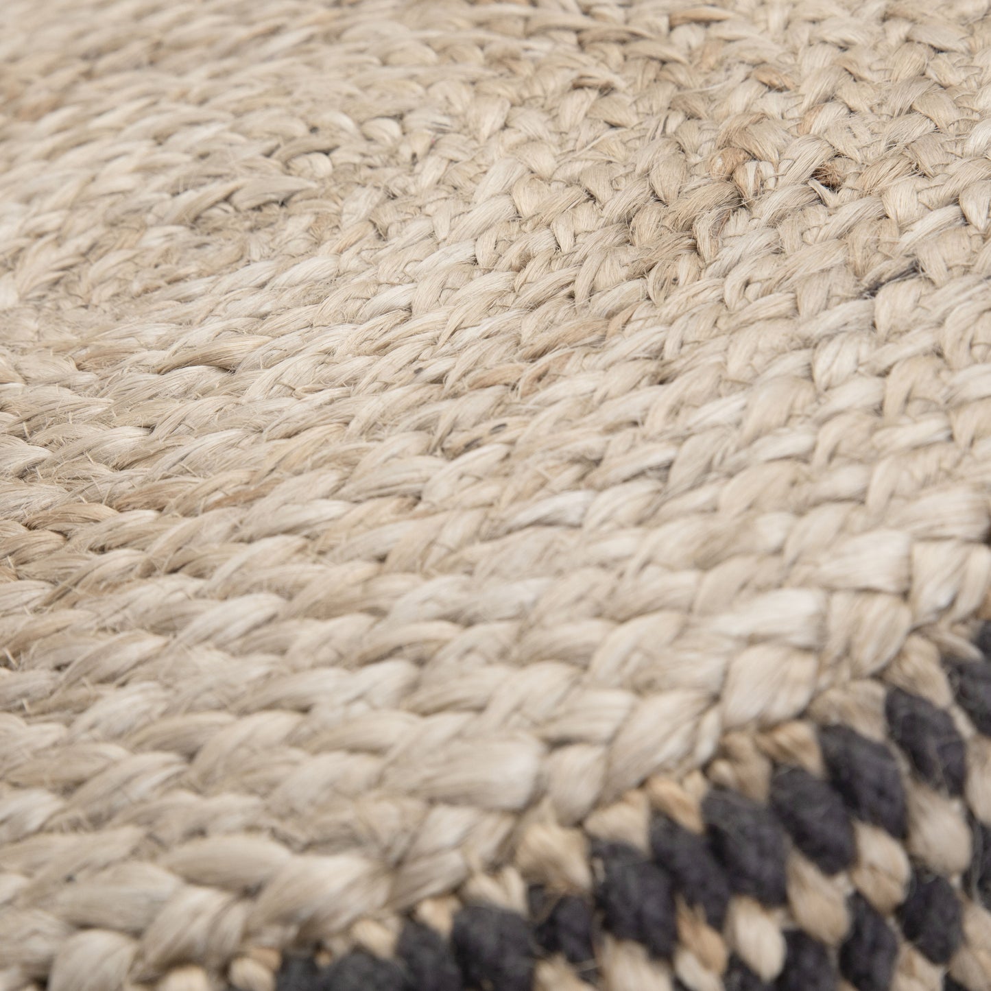 Larissa - Round Braided Pouf - Natural