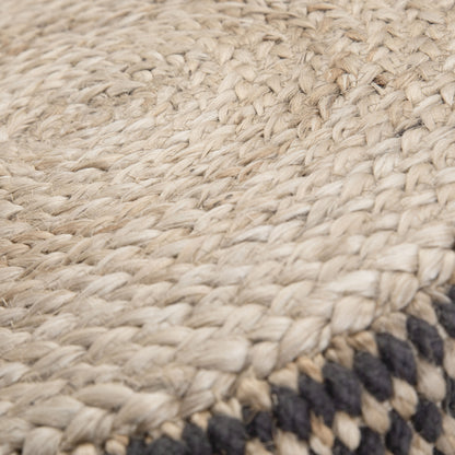 Larissa - Round Braided Pouf - Natural