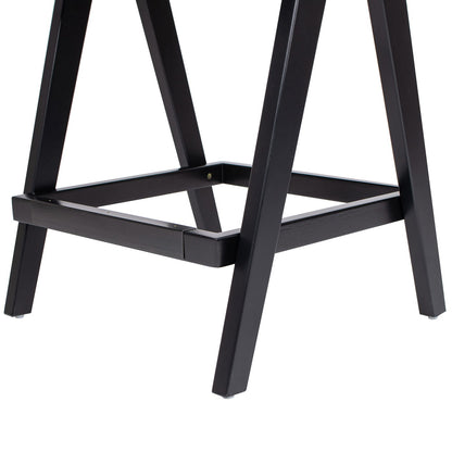 Milan - Modern Webbing Back Counter Bar Stool With Arms (Set of 3) - Ebony Black