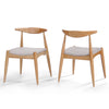 Candescent - Dining Chair With Curved Back And Wood Frame (Set of 2) - Beige