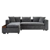 Modern L Shaped Sectional Sofa With Storage Chenille, Upholstered Couch - Gray