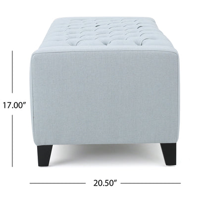 Stylish Guernsey Ottoman With Storage Function - Light Sky