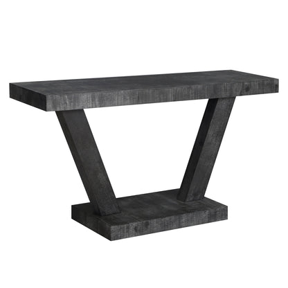 Vintage Distressed Wood Entryway Bench With 2 Tier Storage, Rustic Wide Design - Antique Black