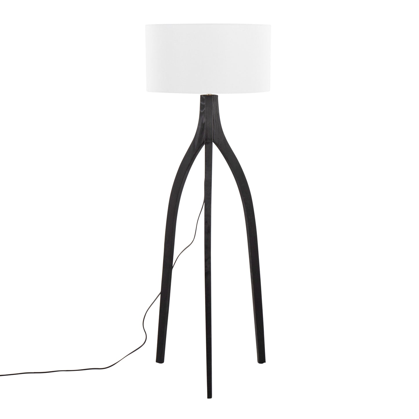 Wishbone - Contemporary Floor Lamp - Black / White