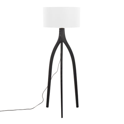 Wishbone - Contemporary Floor Lamp - Black / White