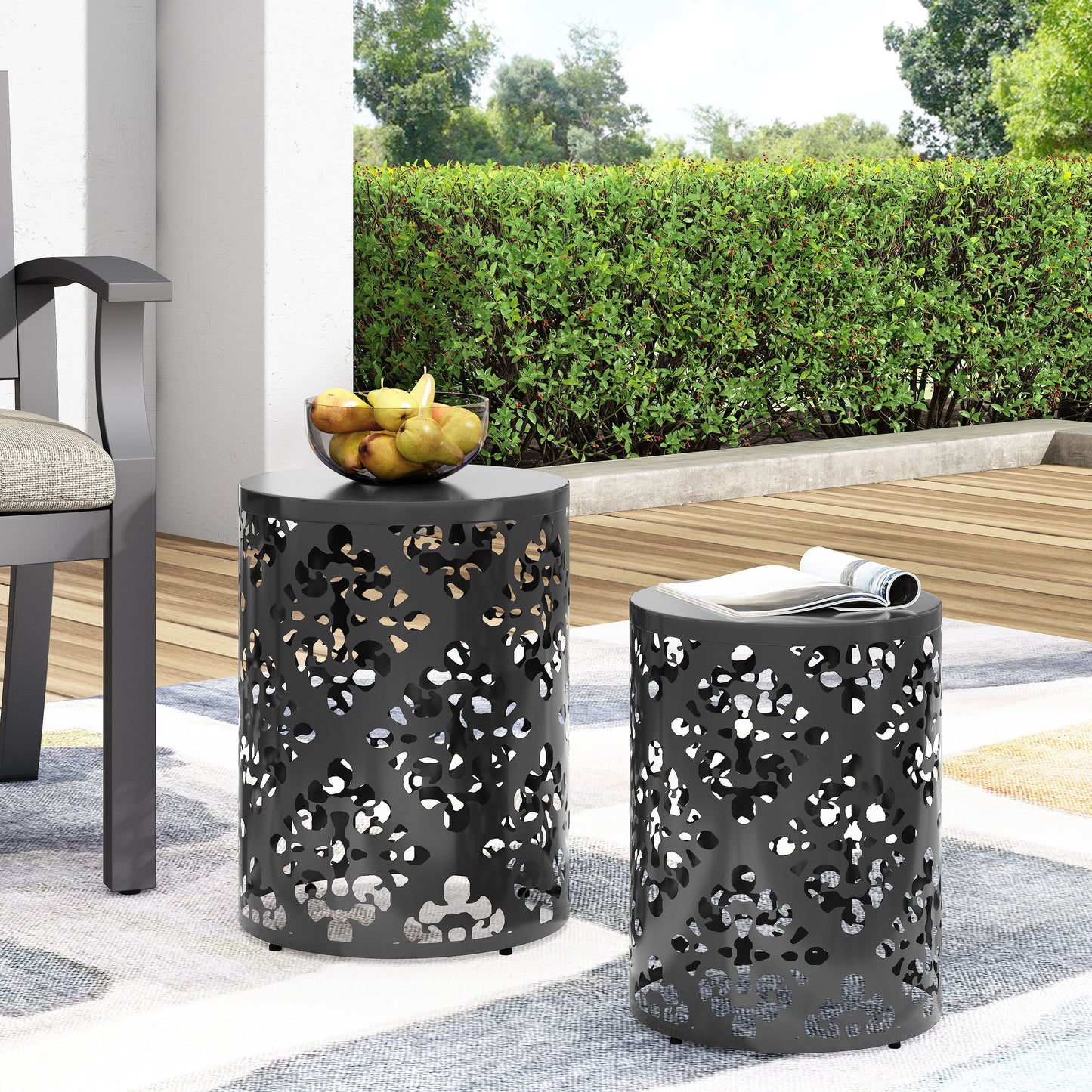 Metal (Set of 2) End Table - Black
