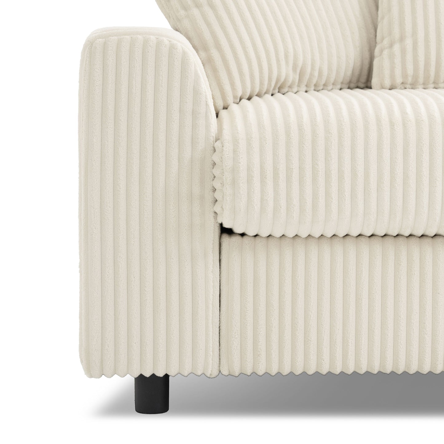 Sectional With Bluetooth Speakers L Shaped Couch With Console USB Charger, Cup Holders Storage Ottoman Deep And Wide Seat Cloud Sofa - Cream
