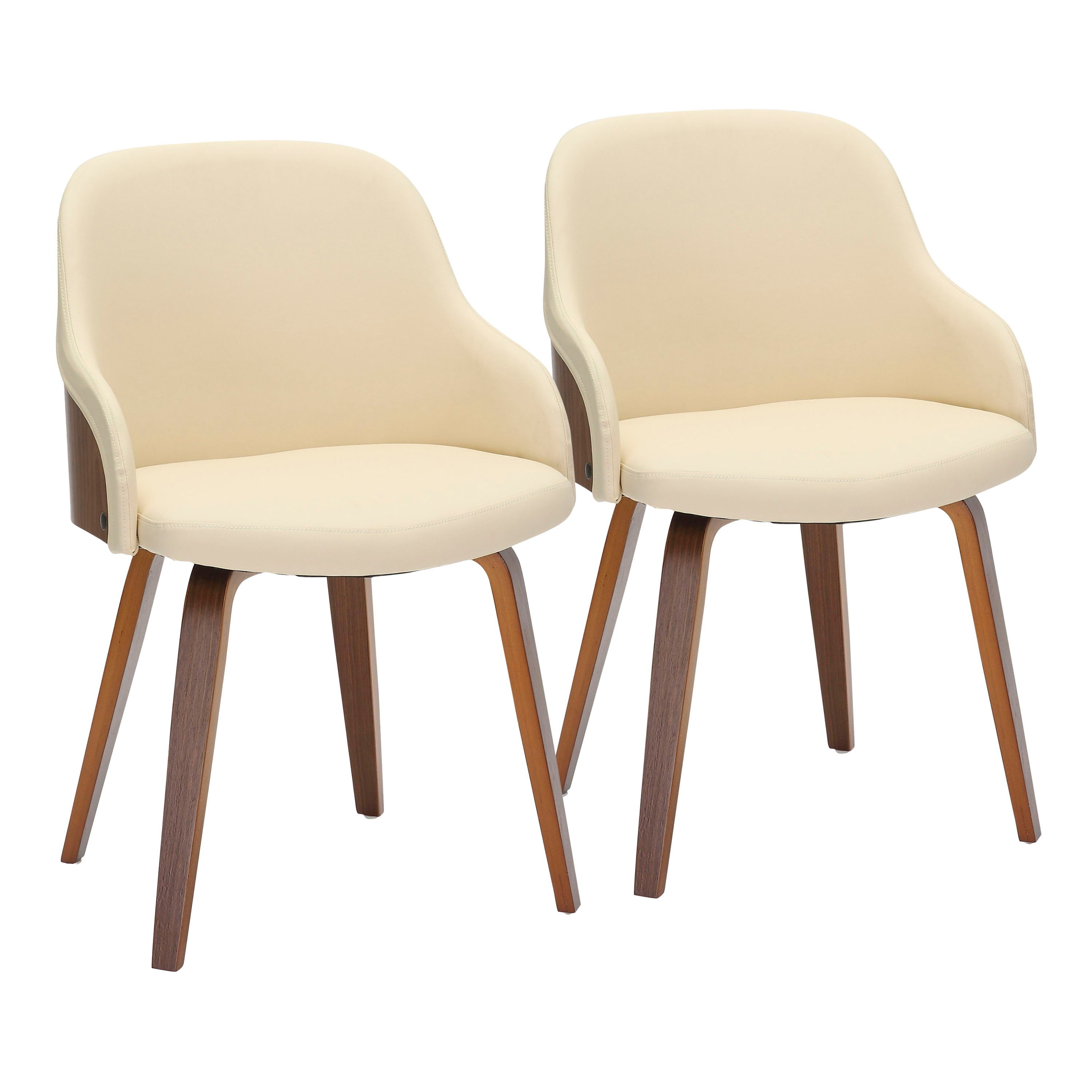 Bacci - Mid-Century Modern Dining / Chair - Walnut / Cream