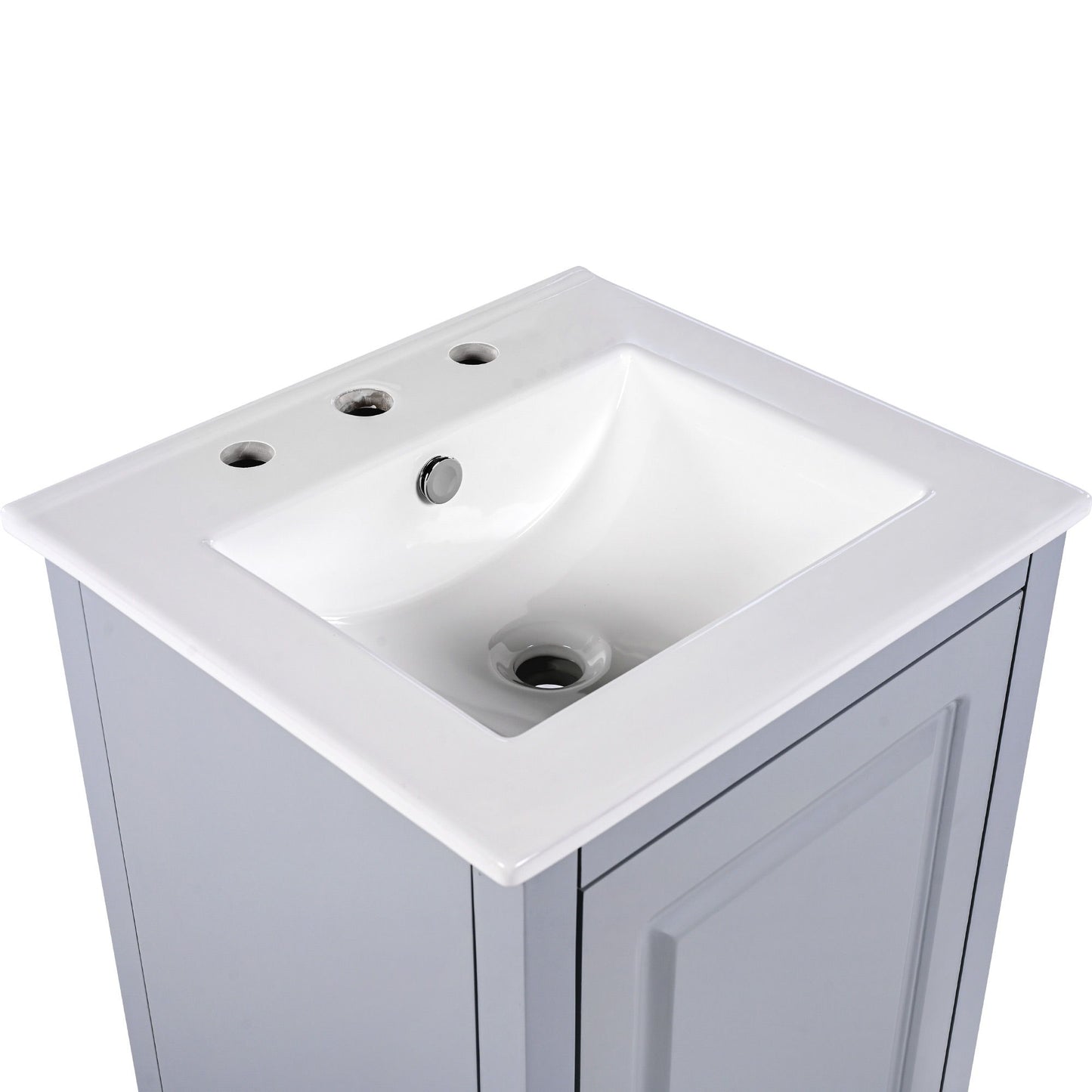 Modern 20.3" Bathroom Vanity With Sink And Functional Storage - Gray