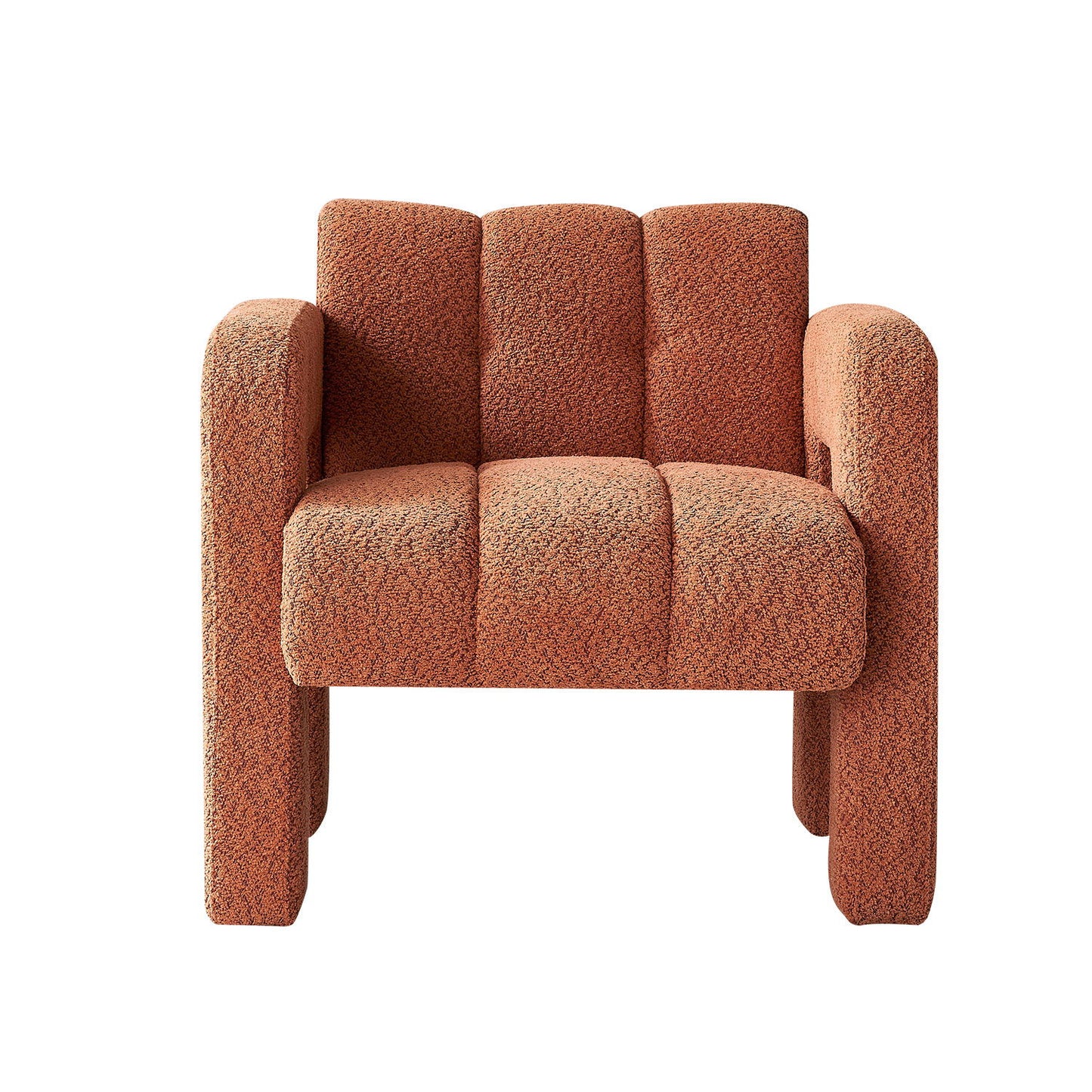 31.10" Wide Boucle Upholstered Accent Chair - Orange
