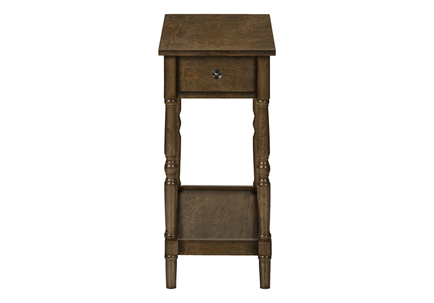 Accent End Table, 2 Tier, Storage Drawer, Traditional - Espresso