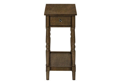Accent End Table, 2 Tier, Storage Drawer, Traditional - Espresso