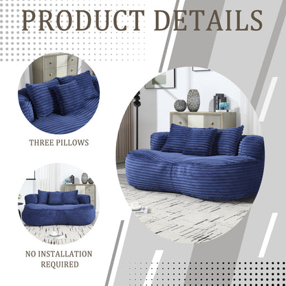 Bean Bag Sofa Lazy Sofa Durable Comfort Lounger High Back Chair For Adults And Kids, Indoor & Outdoor - Navy