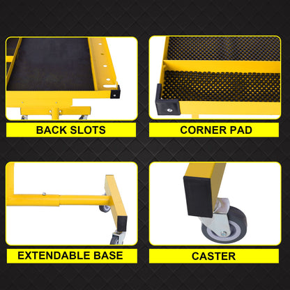 Adjustable Work Table With Drawer - Yellow / Black