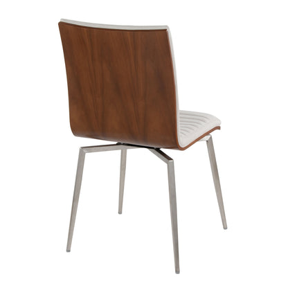 Mason - Contemporary Dining / Chair With Swivel (Set of 2) - Walnut / Cream