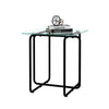 Modern Tempered Glass Coffee Table End Table Side Table For Living Room, Bedroom, Transparent - Black