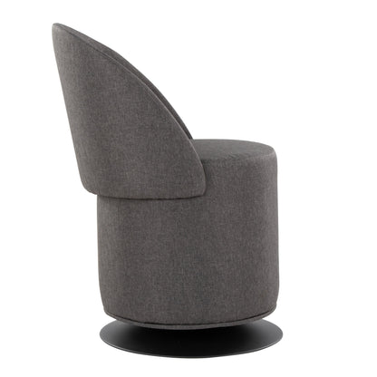 Finch - Contemporary Swivel Chair - Black / Charcoal