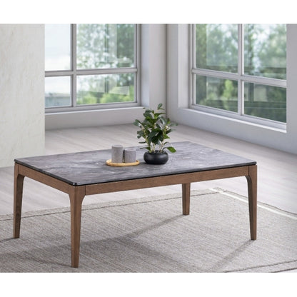 Bevis - Engineered Stone Top Rectangular Coffee Table - Black