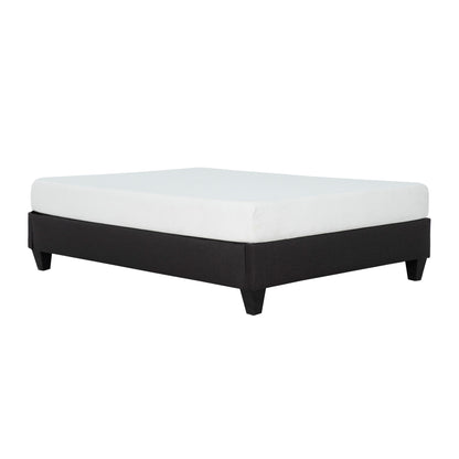 Twin Size, Modern Upholstered Platform Bed Frame, Solid Wood & Plywood Construction - Dark Gray