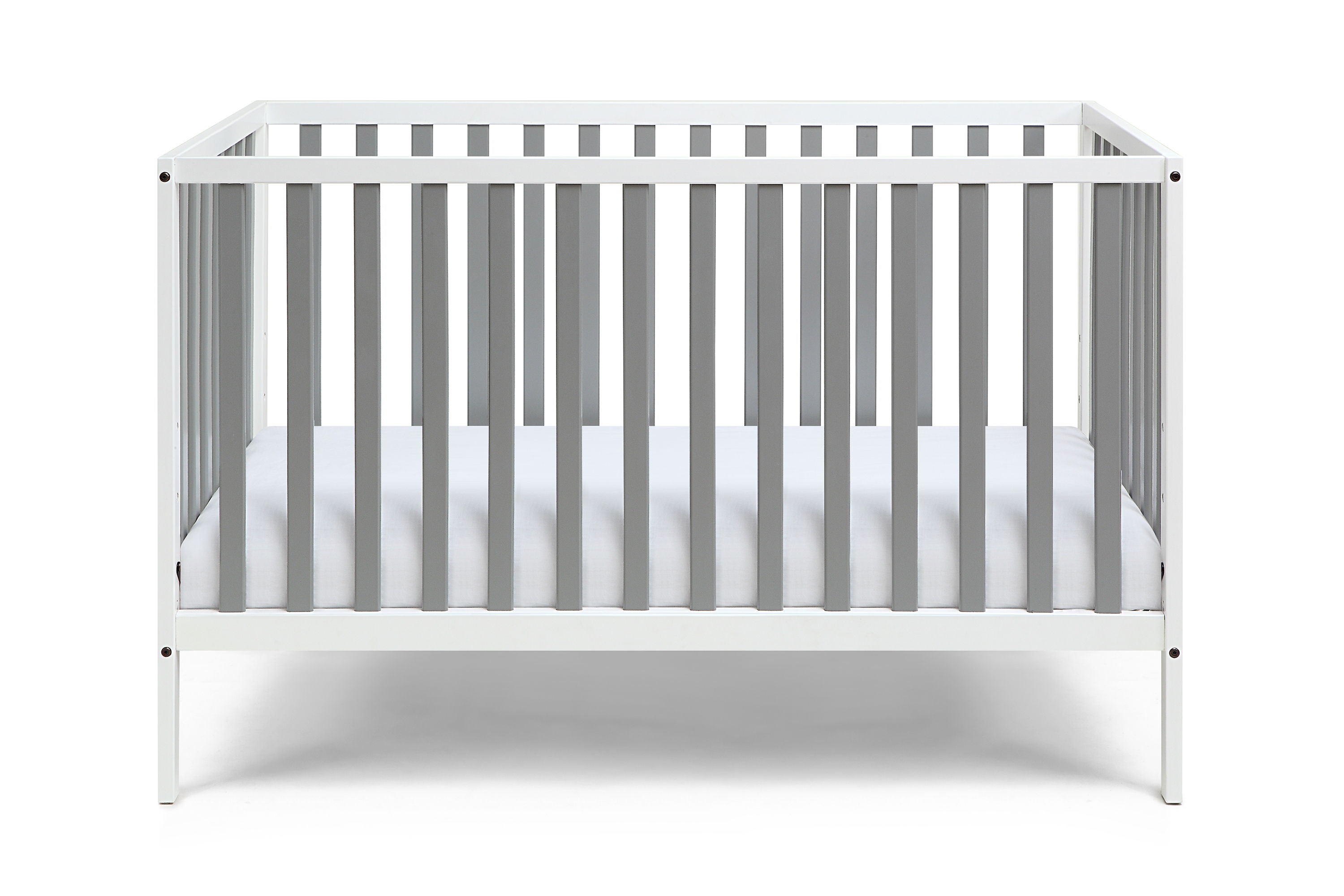 Deux - Remi 3 In 1 Convertible Island Crib - White / Gray