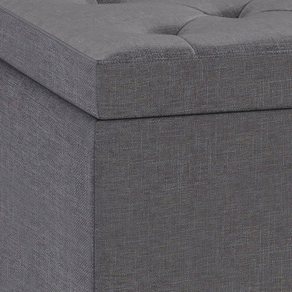Hamilton - Lift Top Rectangular Storage Ottoman - Slate Gray