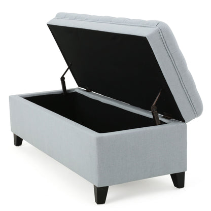Juliana - Storage Ottoman With Fabric Upholstery - Light Blue