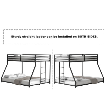 Adam - Twin Over Full Metal Bunk Bed - Black Metal