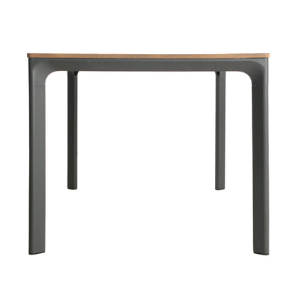 Eucalyptus Wood Topped Patio Dining Table With Aluminum Frame - Gray