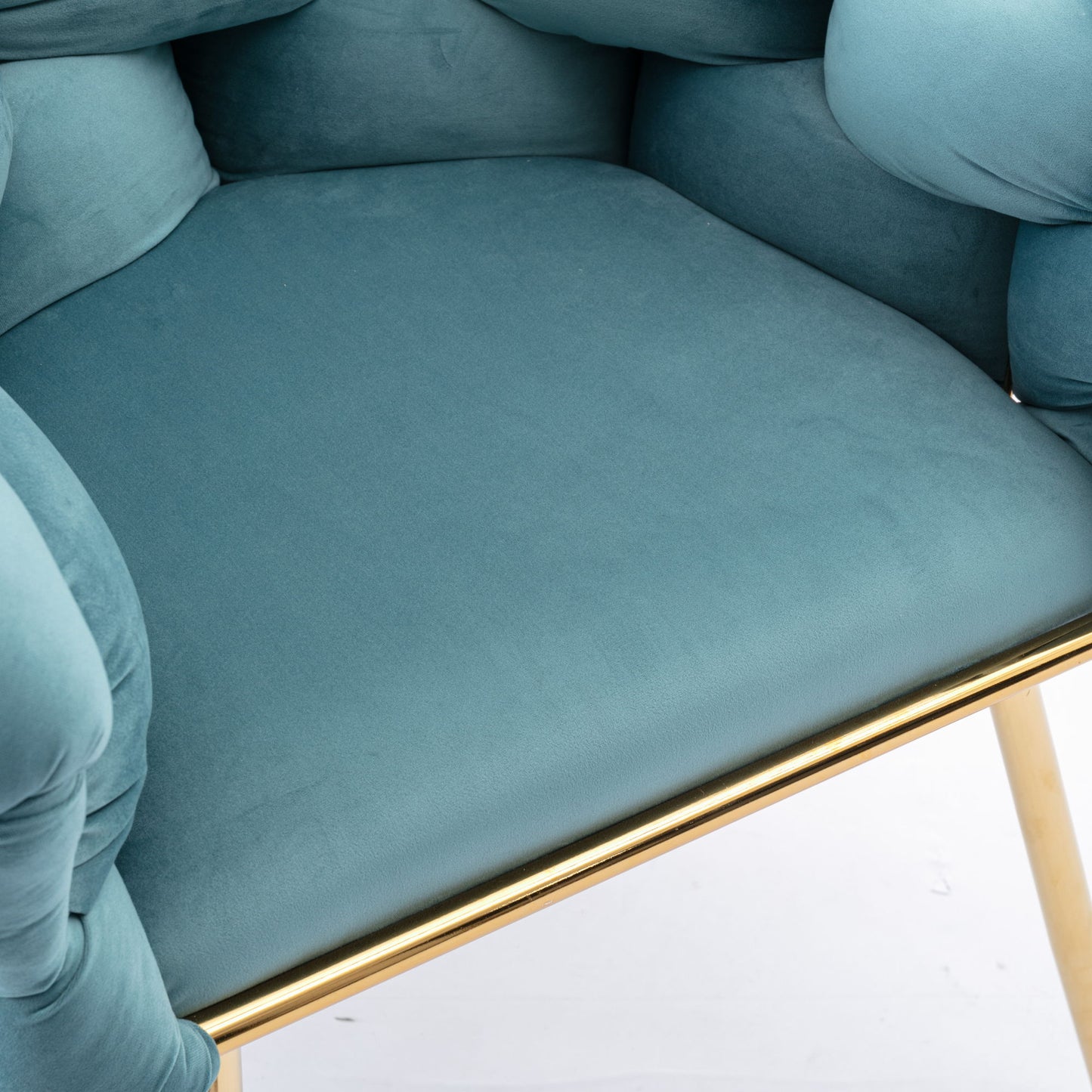 Luxury Modern Simple Leisure Velvet Single Sofa Chair Bedroom Lazy Person Household Dresser Stool Manicure Table Back Chair - Blue