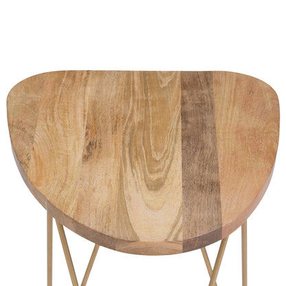 Patrice - Wood Accent Table - Natural / Gold