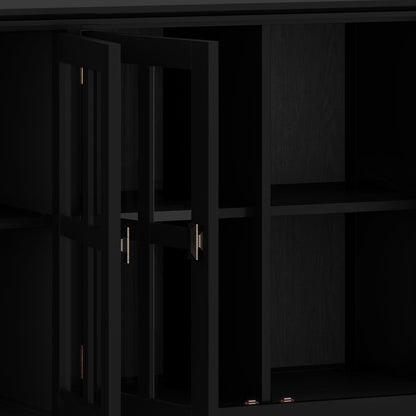 Artisan - Wide 4 Door Storage Cabinet - Black