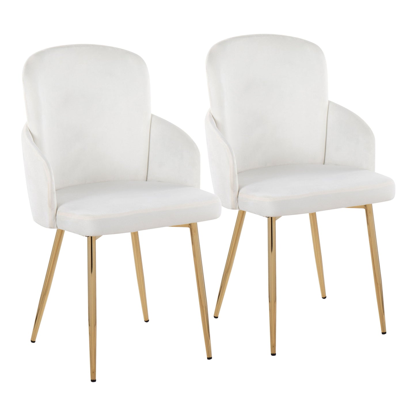 Dahlia - Contemporary Dining Chair (Set of 2) - Cream / Gold