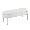 Chloe - Contemporary / Glam Bench - Chrome / White