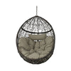 Kylie - Hanging Basket Chair Brown Cozy Rattan Design With Water Resistant Cushions - Khaki / Brown