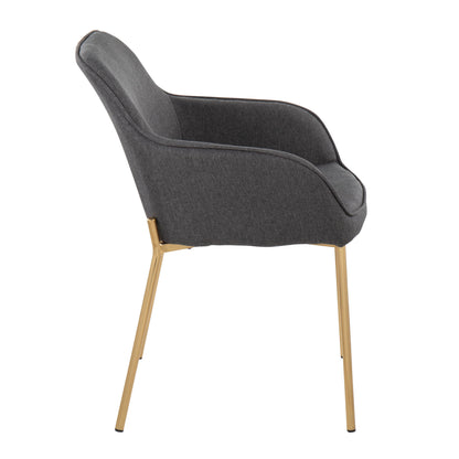 Daniella - Contemporary Dining Chair (Set of 2) - Gold / Charcoal