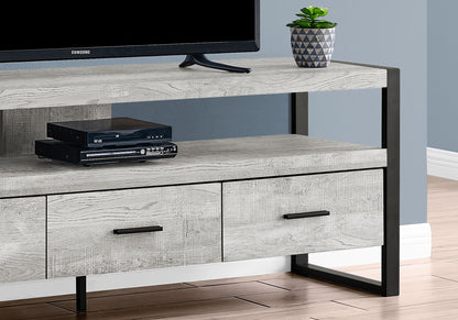 TV Stand, Console, Media Entertainment Center, Storage Drawers, Contemporary & Modern - Gray